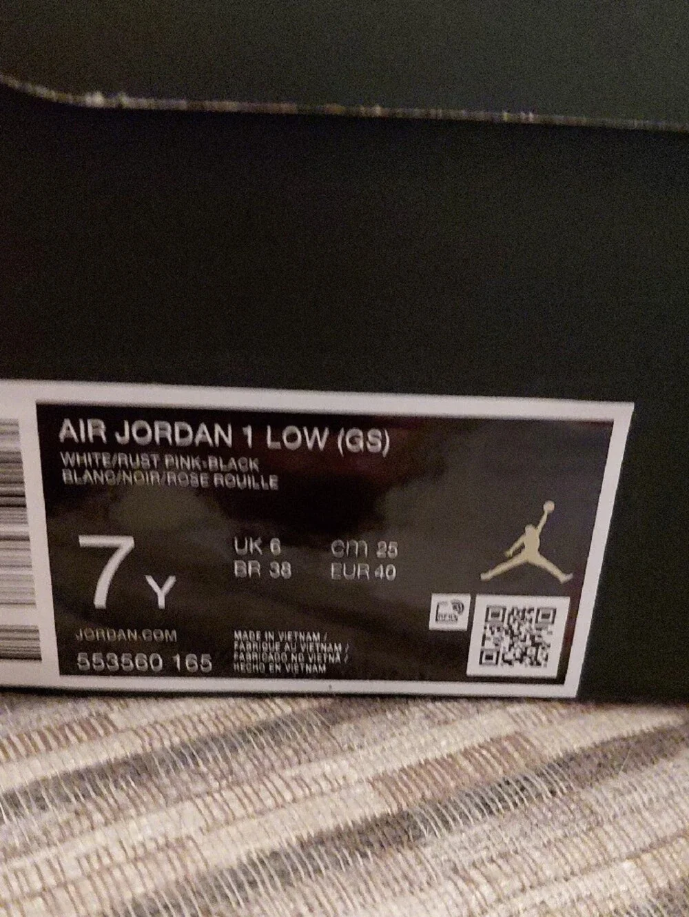 Brand New Nike  AJ1- Low Sneakers in White, Black & Pale Pink
